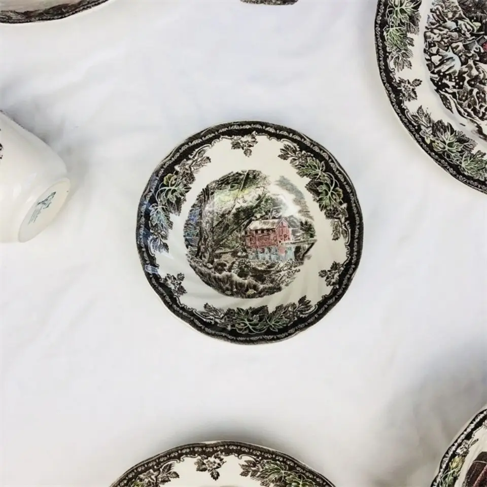 British Manor Series Ceramic Tableware Ceramic Plate Steak Plate Plate Dish Coffee Set