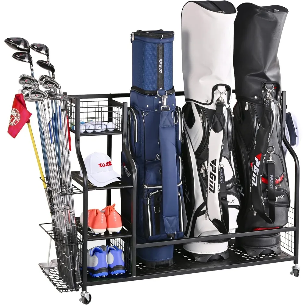 

Golf Bag Storage Garage Organizer, Extra Large Size Golf Bag Storage Stand and Golf Equipment Rack for Garage,Shed, Basement