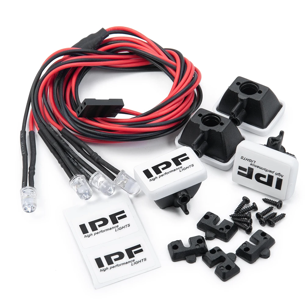 YEAHRUN-luces LED redondas de 2/4 piezas y cubierta para coche teledirigido TRX-4 Axial SCX10 Tamiya CC01 D90 TF2, piezas de coche 1/10