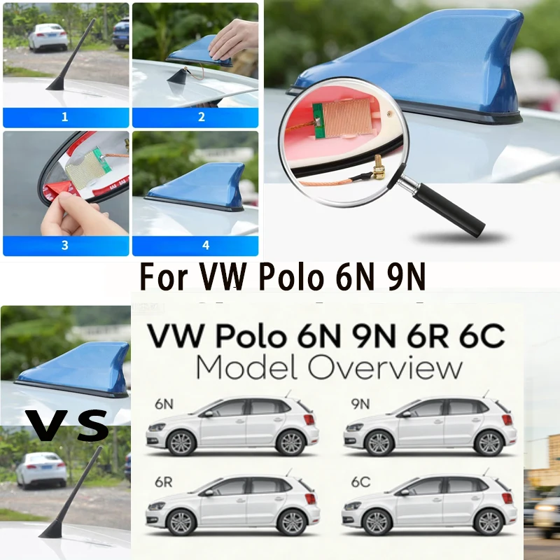 

For VW Polo 6N 9N Car Shark Fin Antenna Roof Mount AM FM Signal Amplifier Auto Radio Aerial Topper Waterproof Car Accessories