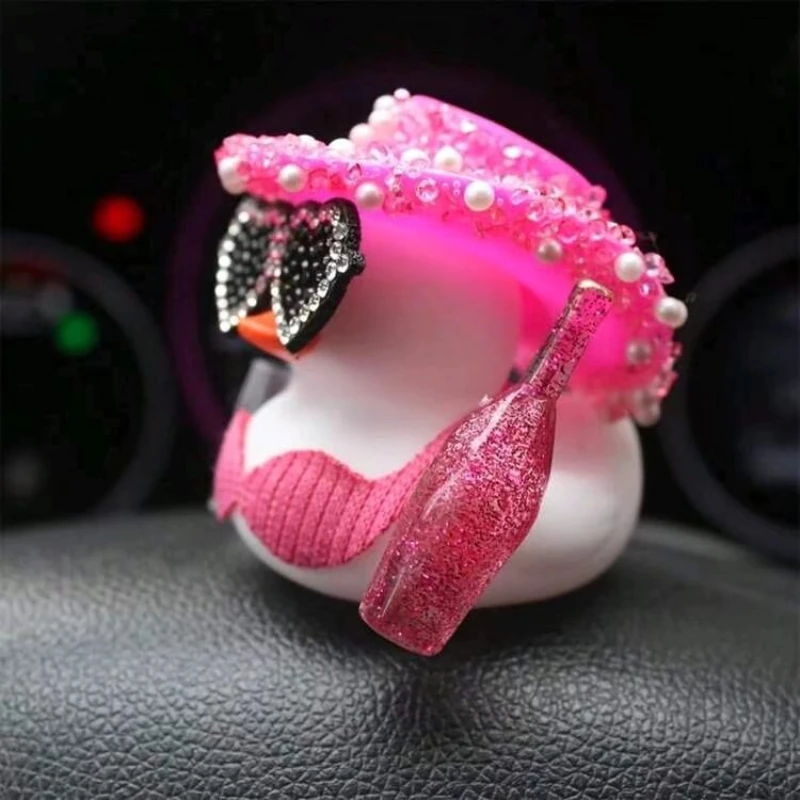Neu! Sommerurlaub Bikini-Ente Auto-Armaturenbrett-Dekoration Gummi-Ente für Jeep Auto Rosa Ornament für Mädchen Damen Frauen – Detail 5