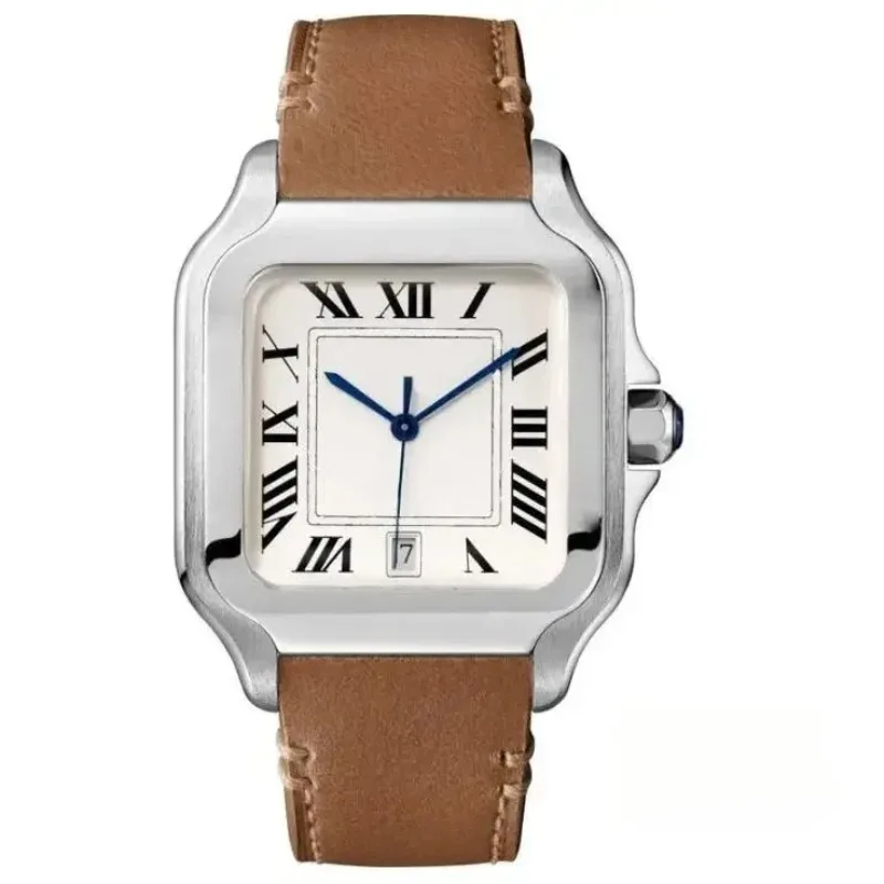 Top Imported Genuine Leather 42mm Santos Series Men's Luxury, Distinguished and Exquisite Watch