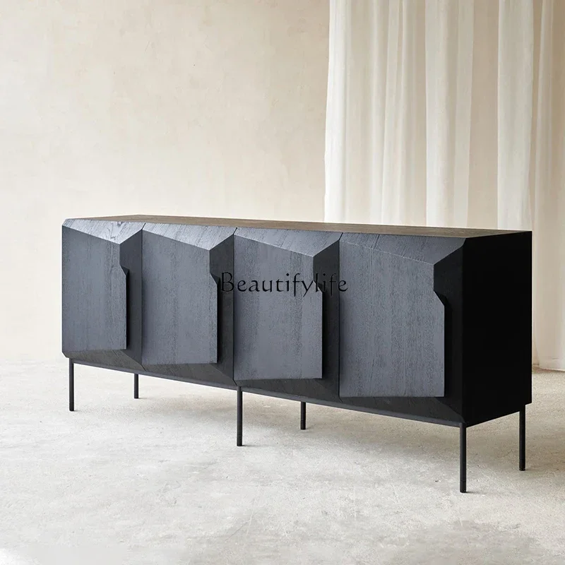 

Original solid wood cabinet Modern light luxury decorative tea cabinet Storage high and deep dining side cabinet