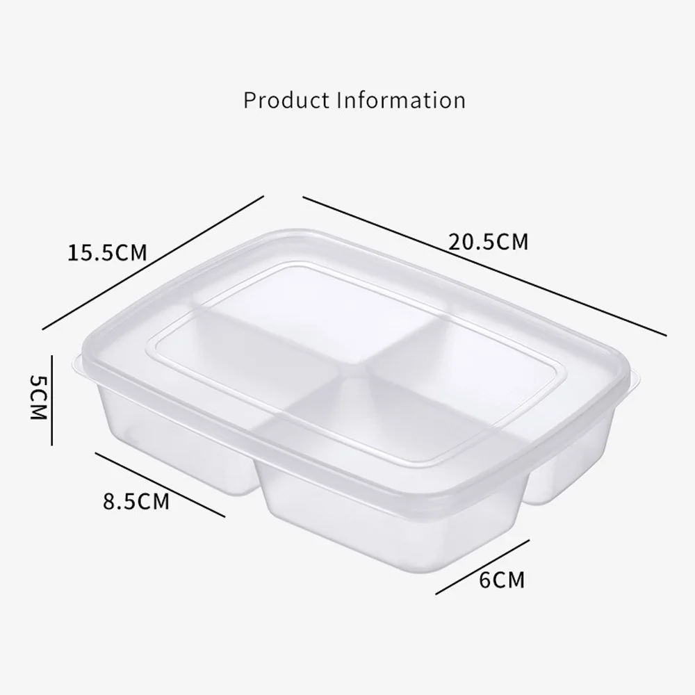 4 Grids Food Storage Box Portable Compartment Refrigerator Freezer Organizers Sub-Packed Meat Onion Ginger Clear Kitchen Tool