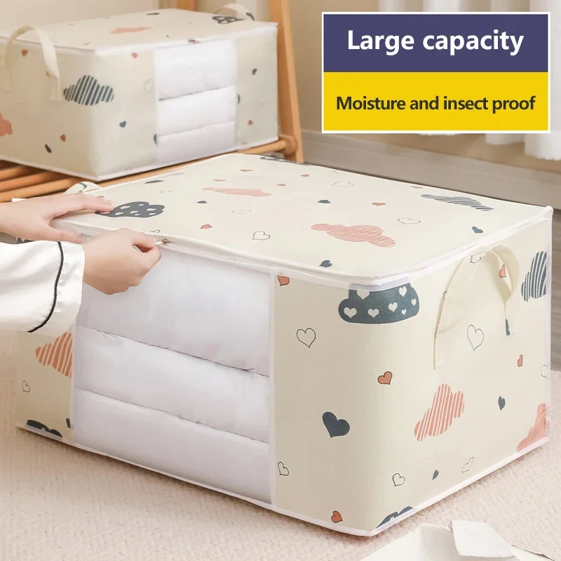 New Quilt Clothes Storage Bag Big Capacity Duvet Blanket Sorting Bags Dustproof Closet Under-Bed Storage Moisture Proof Organize