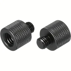 2 Pack Microphone Stand Adapter 3/8 Female x M8 Male Camera Thread Adapter for Microphone Tripod Black