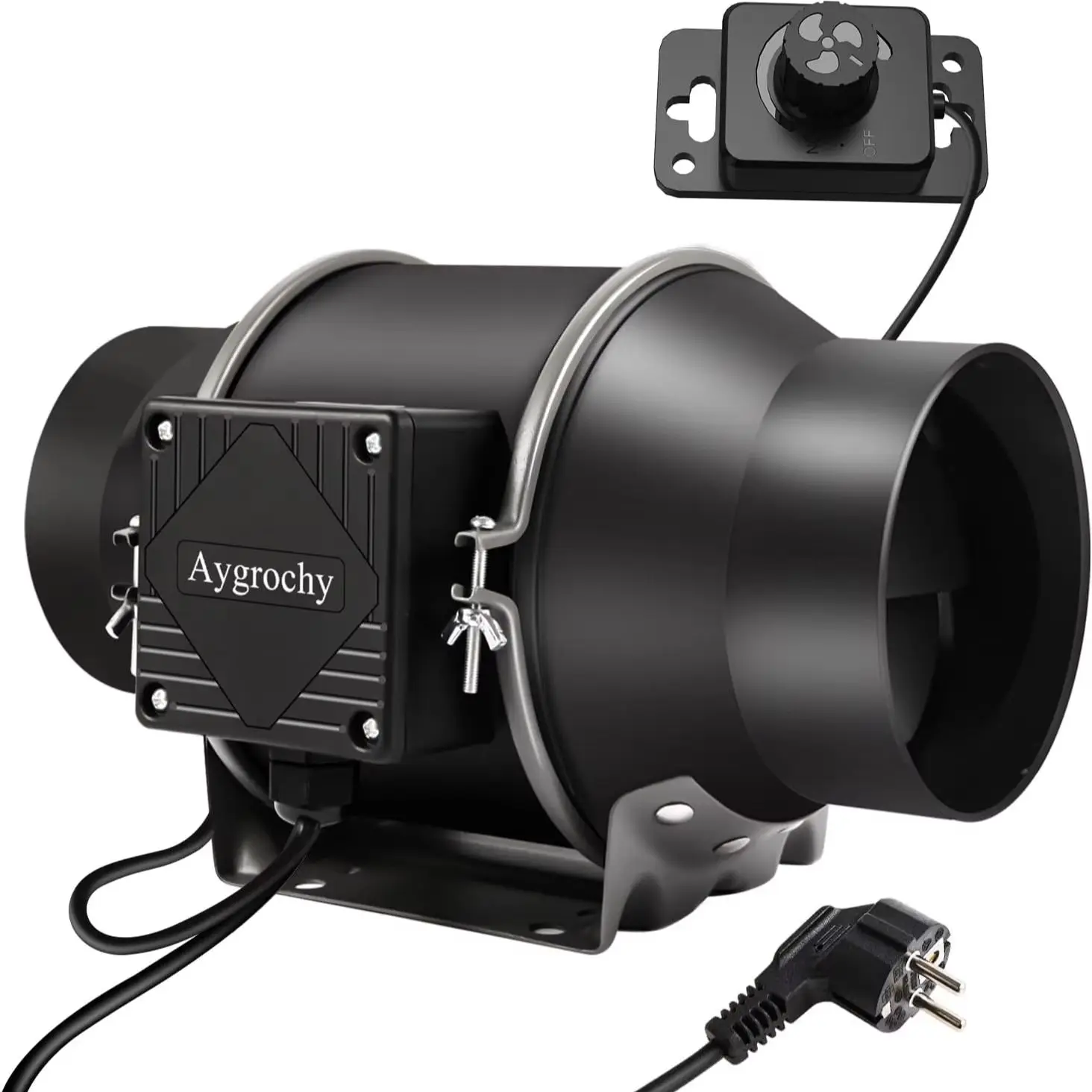 Aygrochy pijpventilator 150mm, regelbare afzuigventilator 683m³/h, in-line pijpventilator voor verwarming, koeling, booster, kweektenten