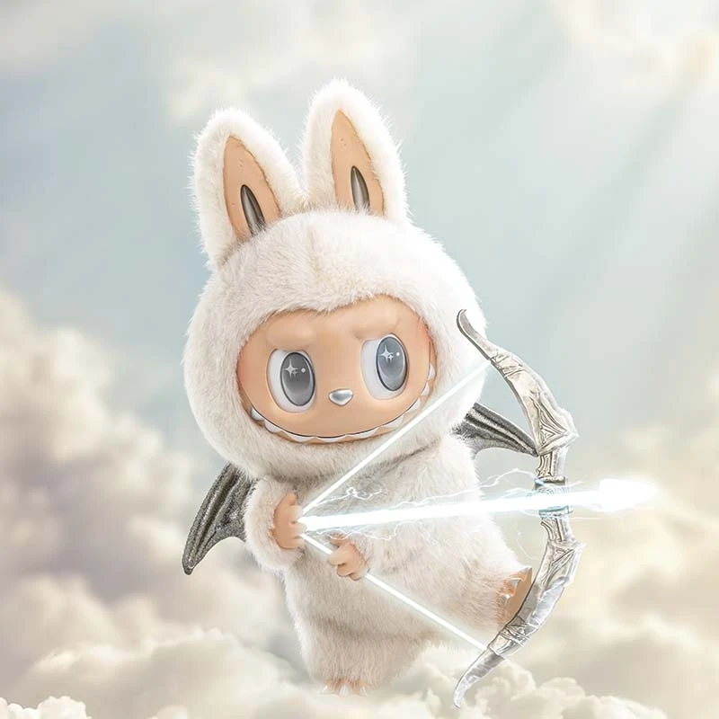 58cm Genuine Zimomo Angel In Clouds White Vinyl Doll 2.0 Labubu Anime Figure Handmade Trendy Play 2-Generation Birthday Toy Gift