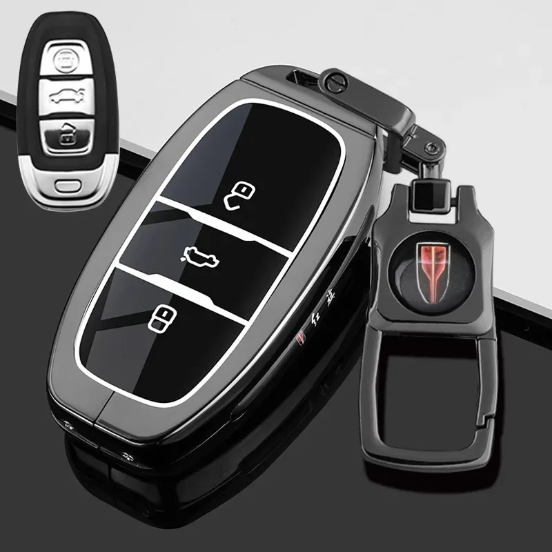 

For 2023-2024 Hongqi E-QM5/PLUS Zinc Alloy Car Remote Key Case Cover Shell Keychain Accessories