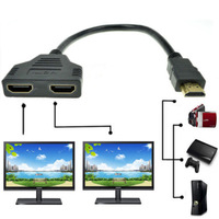 1 Input 2 HDMI Compatible Splitter Cable HD 1080P Video Switcher Adapter Output Port Hub For X-box PS3/4 DVD HDTV PC Laptop TV