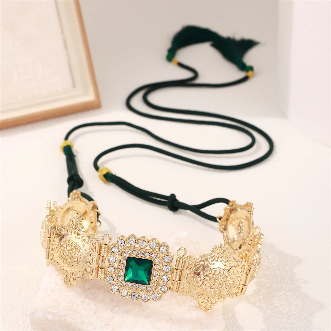 الذهب اللون المرأة شرابات حزام المغرب اليد حبل الخصر سلسلة العربية كريستال فستان العروس سلسلة الخصر