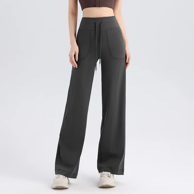 

Осенние и зимние новые брюки для фитнеса, женские спортивные штаны на шнурке, тонкие расклешенные брюки, повседневные брюки для бега на открытом воздухе, брюки для фитнеса