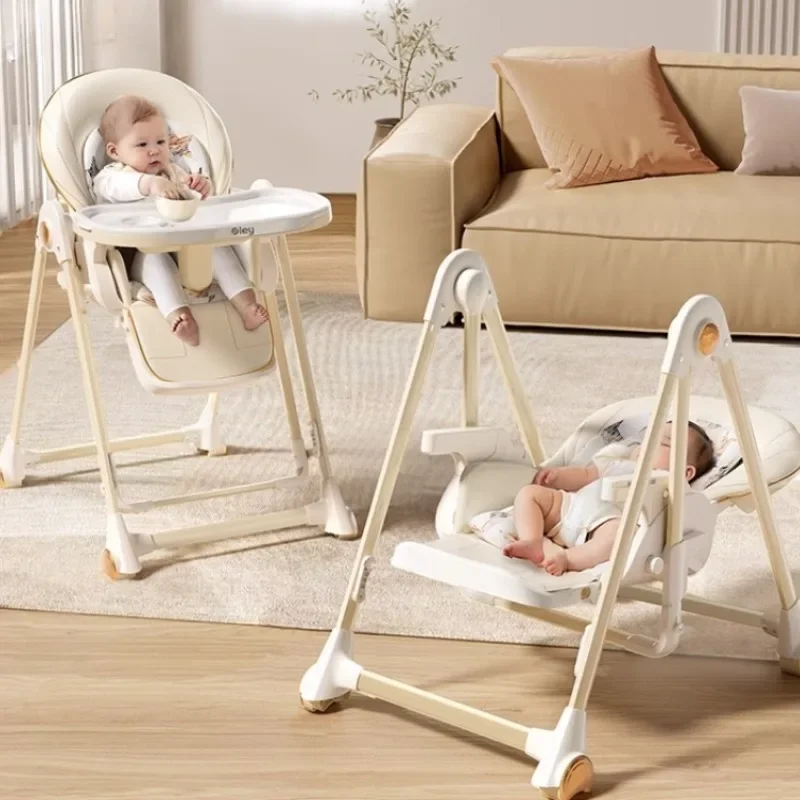 2 in 1 Baby Dining Chairs Multifunctional Foldable Home Seat Children Portable Baby Dining Table Rocking Chair Baby Swing Chairs
