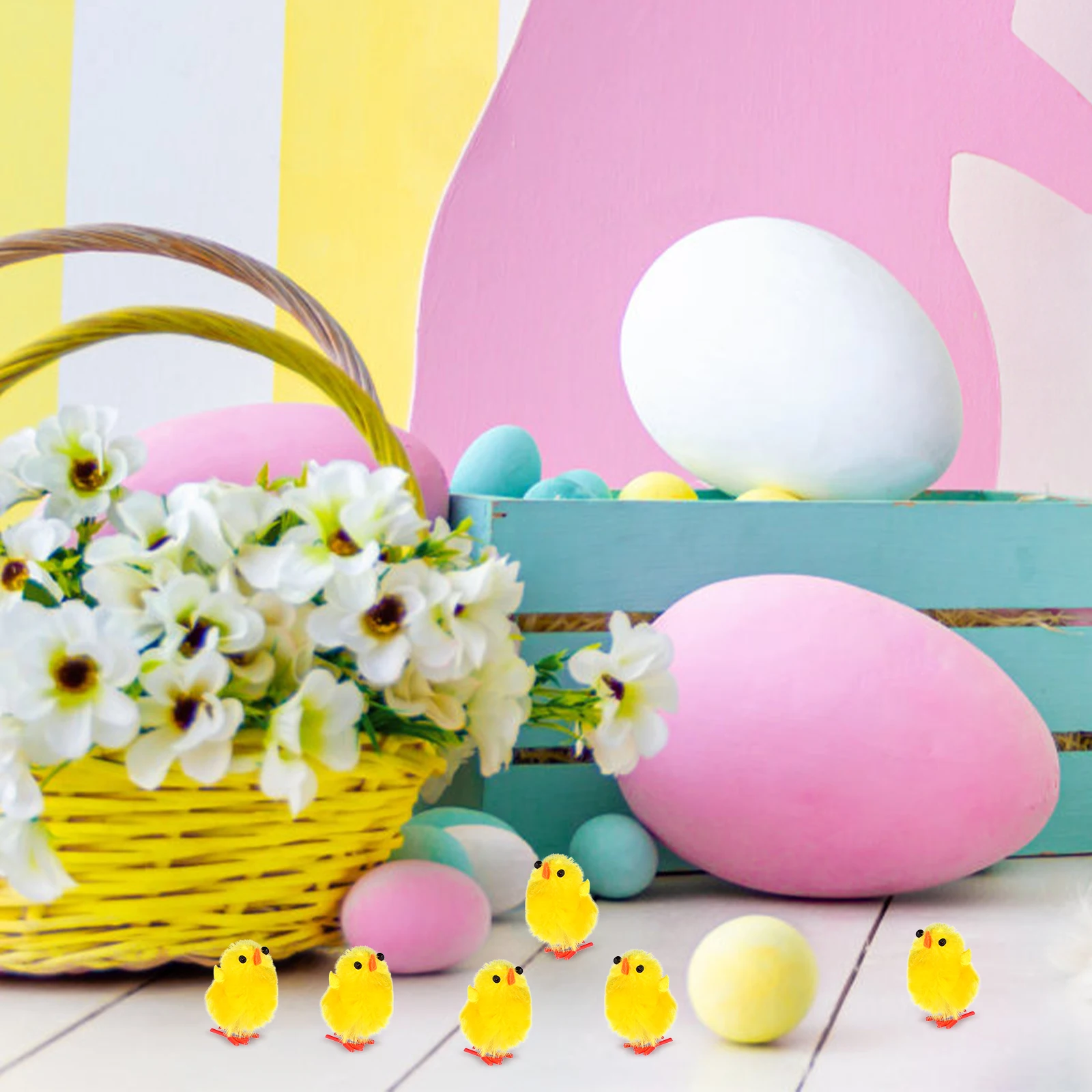 

Chick Decoration Set 6Pcs Easter Favors for Children Festive Plastic Chick Adornment Party Props Home Office Decor Gift