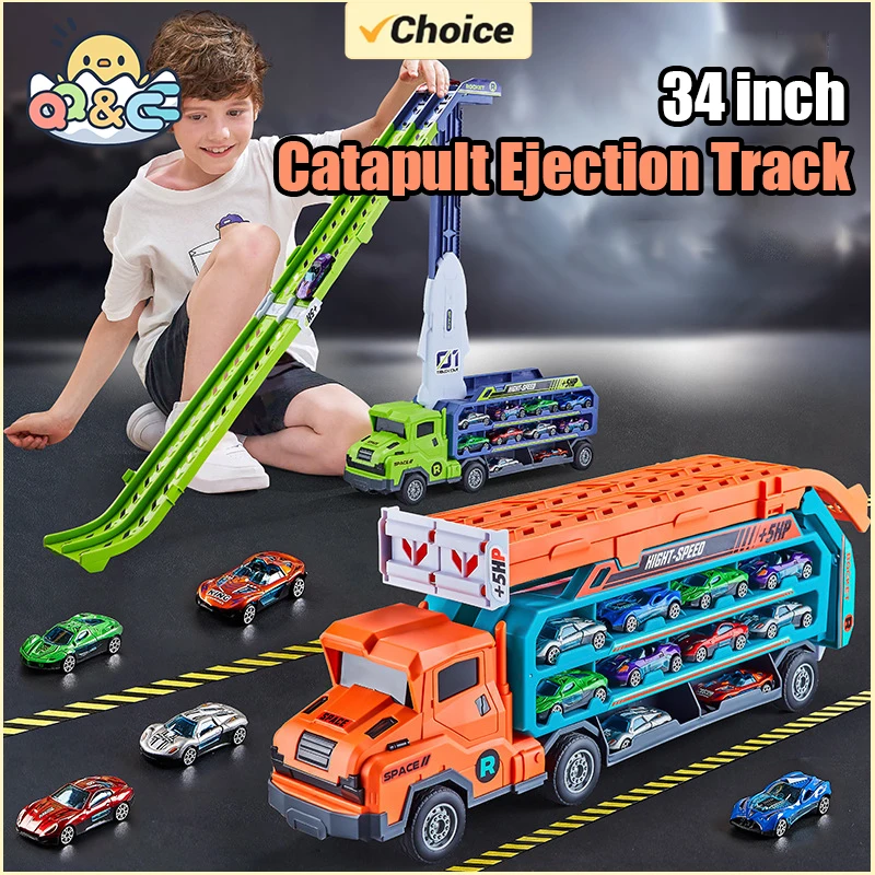 3D Rail Car - Over the Track, High Impact Flying Car - Transformed Inertial Car Puzzle Power Car Toy Set - Alloy Car Toy Set