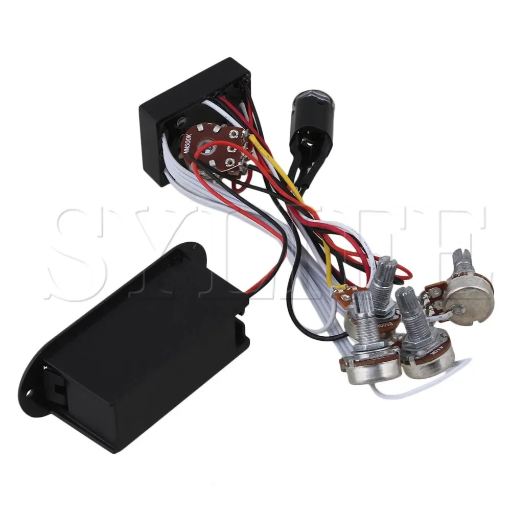 Active Bass Preamp with 3-Band EQ - 5 Controls for Active Pickup (EQ-3T Switchable Active/Passive)