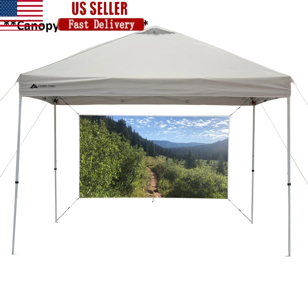 

Portable 100in Wall Projector Screen UV Resistant Outdoor Shade Multi Use Adjustable Straps Camping Backyard Movie Nights