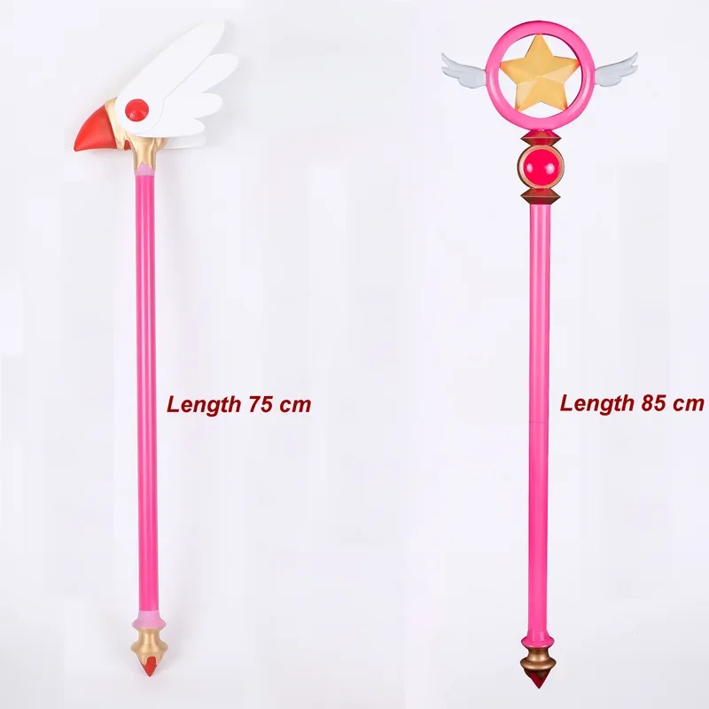 Anime Cardcaptor wand Toy Sakura Clow Bird Head Clear Card Captor Birdhead Star Wings Magic Wand Cosplay Model Doll 120/105/85cm