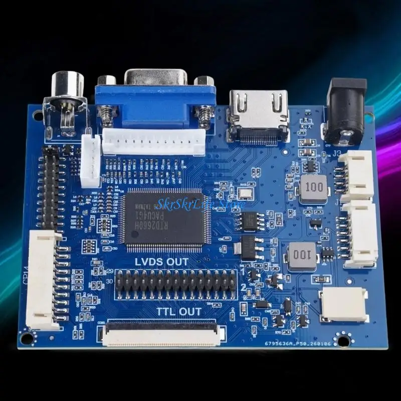 

E65E LCD Display TTL LVDS Controller Board VGA 2AV 50PIN for AT070TN90 92 94 Support Automatically