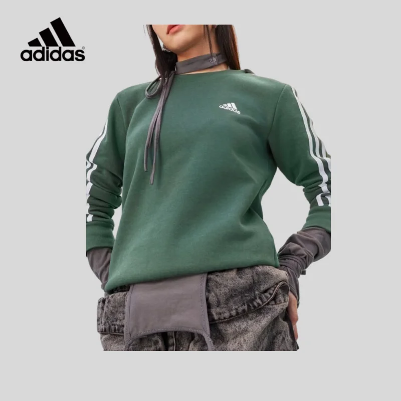 Adidas Small Chest Logo Crew Sweatshirt Low Profile Minimalist Simple Basic Layer OutfitHM1930 1PCS