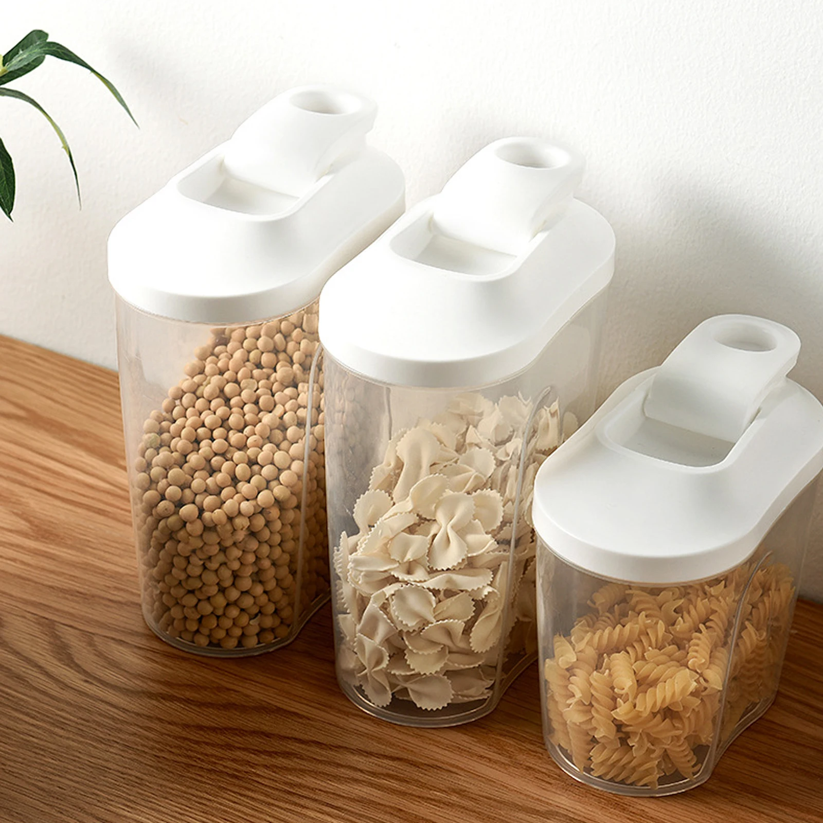 

Ergonomic Clear Storage Cereals Canister Jar Sealed Grains Container Airtight Kitchen Canister Household Use Storage