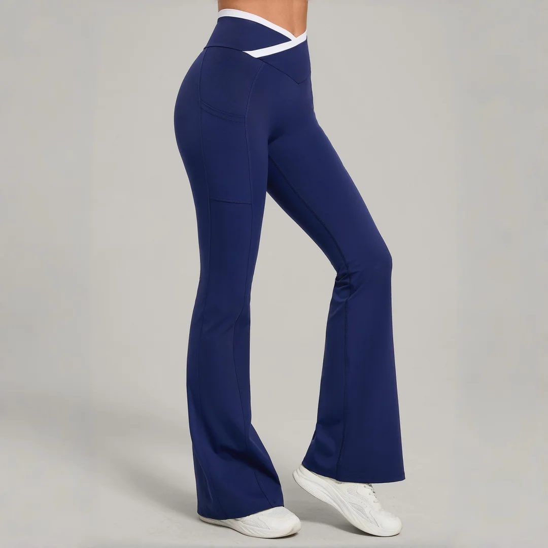 

Новые женские брюки для йоги с высокой талией, широкие, слегка расклешенные, для фитнеса, спорта, бега, тренировок, повседневные