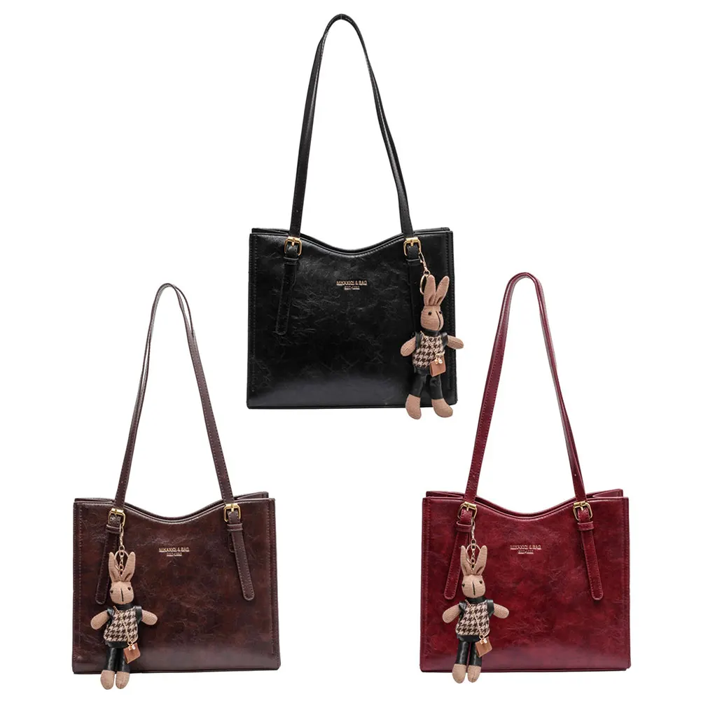 

Женская винтажная сумка через плечо из искусственной кожи, ретро-сумка-тоут, вместительная модная сумка через плечо, женская сумка для поездок на работу