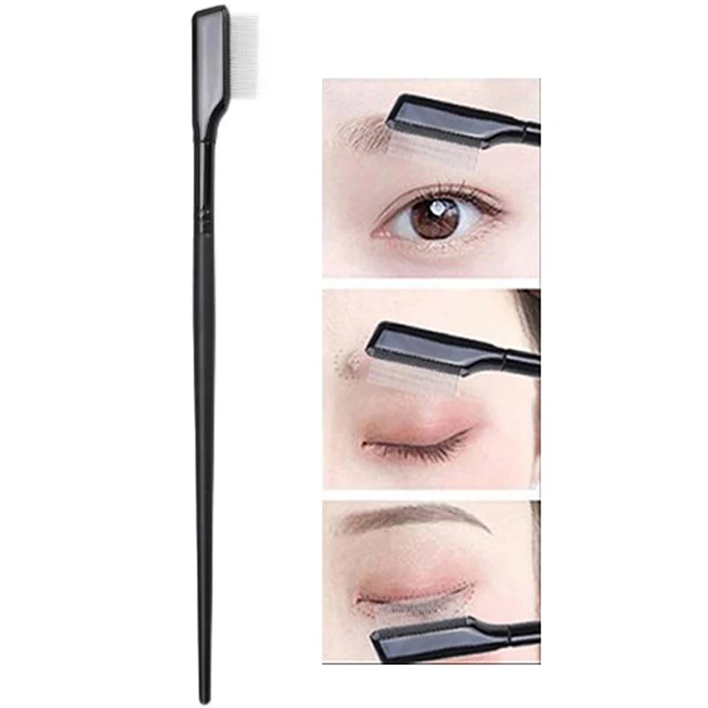 1PC Eyelash Comb Black Eyelashes Extension Eyebrow Metal Combs Brush Eye Lashes Beauty Cosmetic Makeup Tools