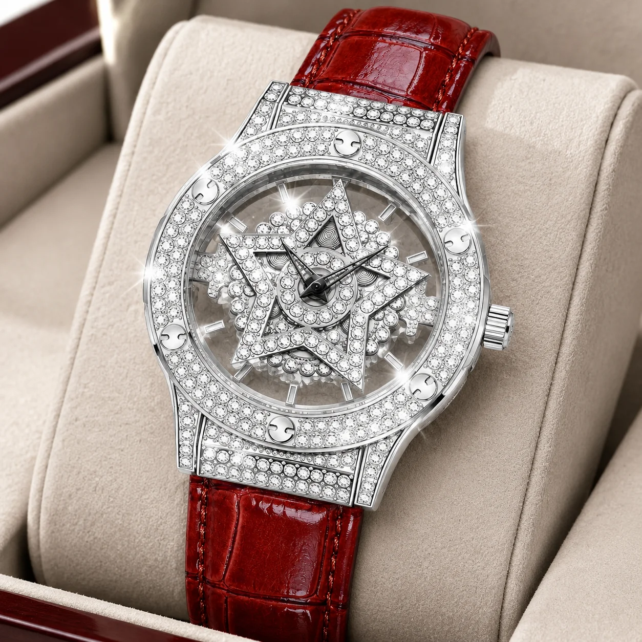 Ladies' fashion watch, three-dimensional star dial, decorative watch for multiple occasions