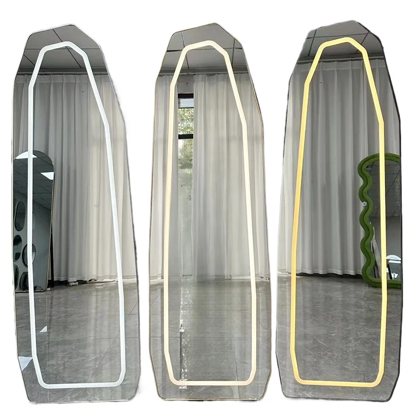 Full-body mirror Floor-to-ceiling mirror Customized cloakroom Wall hanging Irregular household girls bedroom fitting dressing