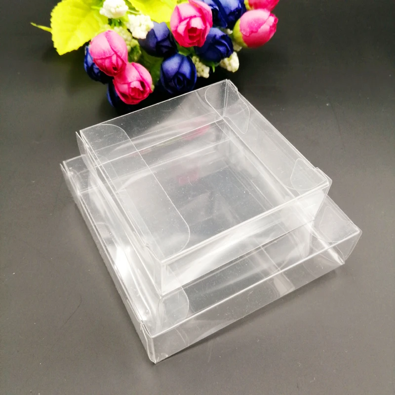 100pcs ABB Transparent Clear PVC Gift Box Packaging Christmas Wedding Plastic Box for Jewelry Storage Boxs Candy Small Gift Boxs