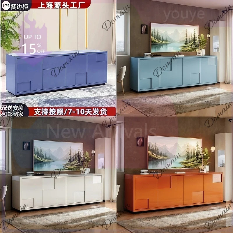 JU Nordic Piano Lacquer Sideboard Modern Minimalist Entryway Shoe Cabinet Storage Display Cabinet Multifunctional Furniture