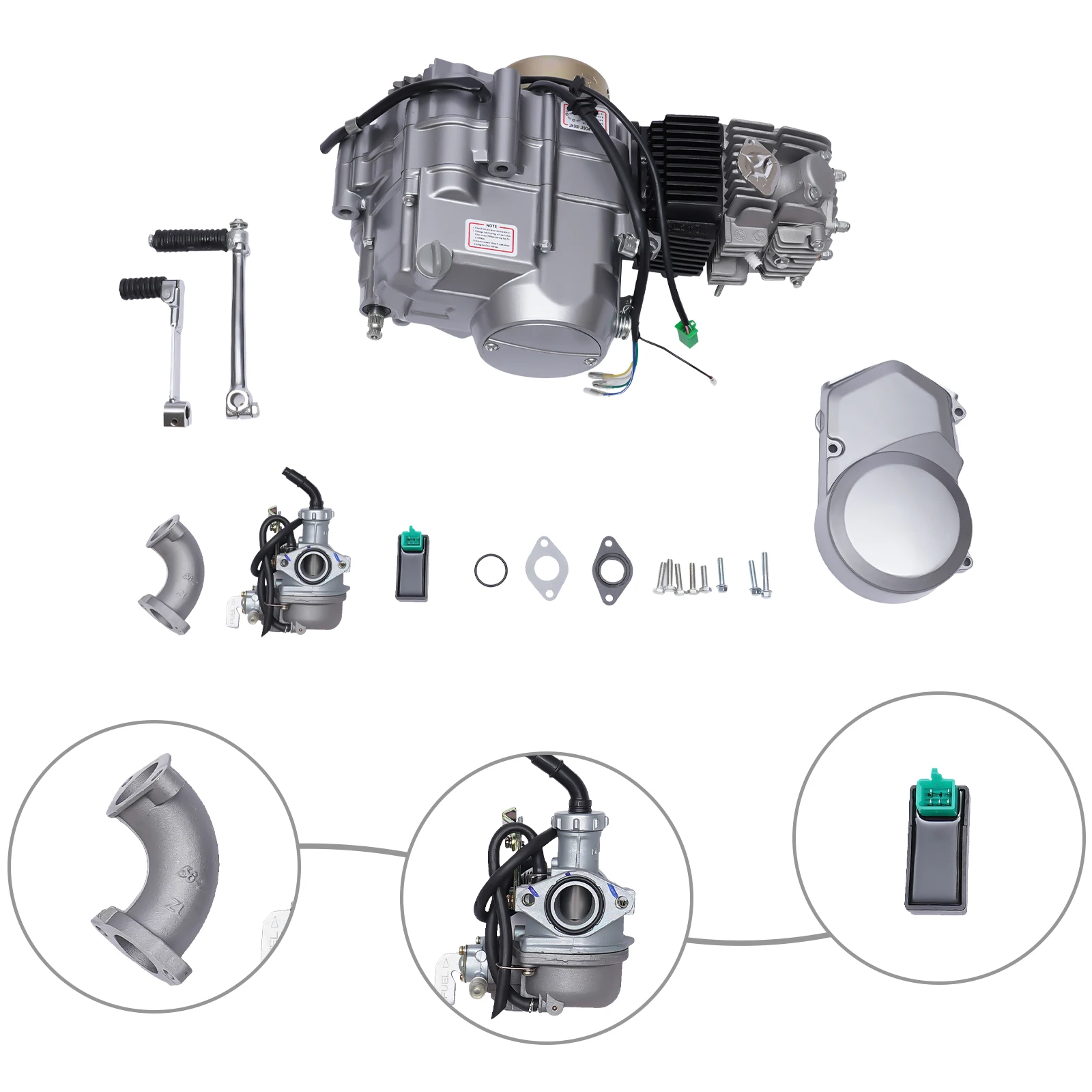 4-Takt-Motor, einzylinderiger Luftkühlungsmotor mit hoher Leistung und großem Kraftstofftank, passend für Crf50 / Crf70 / Xr50, ect