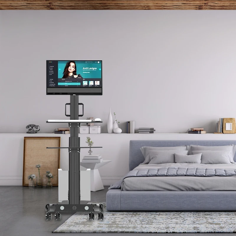 Airow Clinic Office Beauty Salon School Mobile Workstation Adjustable Monitor Mount Keyboard Tray Aluminium Construction
