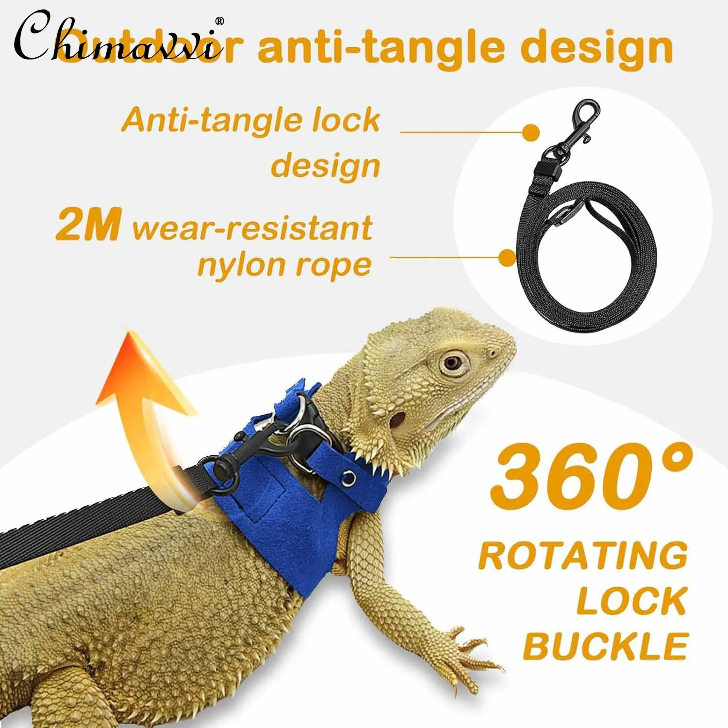 

Bearded Dragon Vest Leash and Harness Bearded Dragon Clothes Adjustable Vest Training for Amphibians and Other Small Reptile