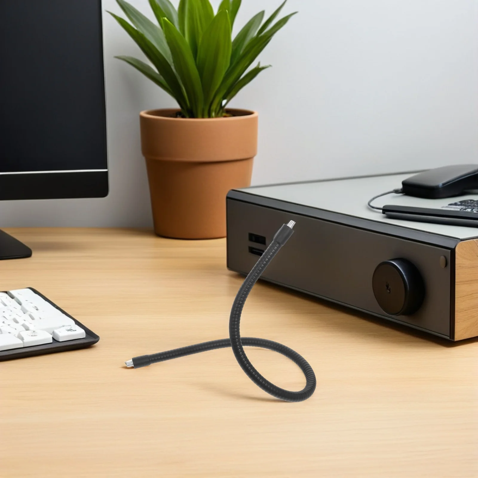 

2pcs 19.65" Flexible Gooseneck Arm Desk Mic Tripod Mount Extension Pole Bracket Tube Adapter For Live Streaming Recording