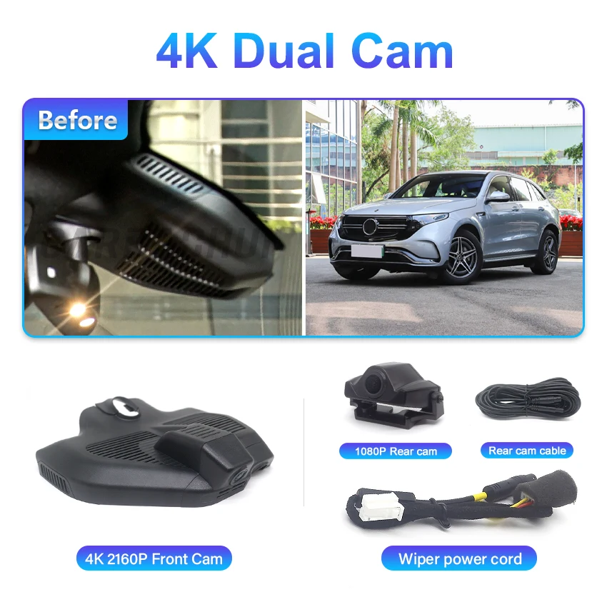 4K 2160P Auto DVR Dash Cam Achteruitrijcamera voor Mercedes Benz GLC X253 GLC Coupe C253 AMG GLC43 GLC63 EQC400 EQC GLC300 GLC300d GLC300e