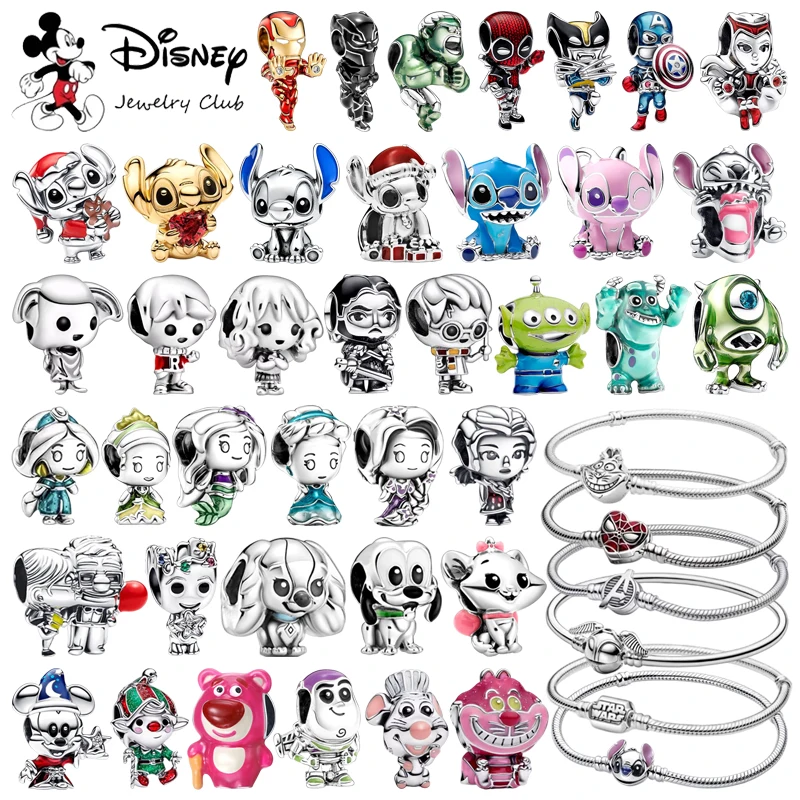 

Новые подвески серии Disney, черная пантера, Алая ведьма, Лило и Стич, бусины с Микки и Минни, подходят для оригинального браслета, ювелирные изделия своими руками, подарки