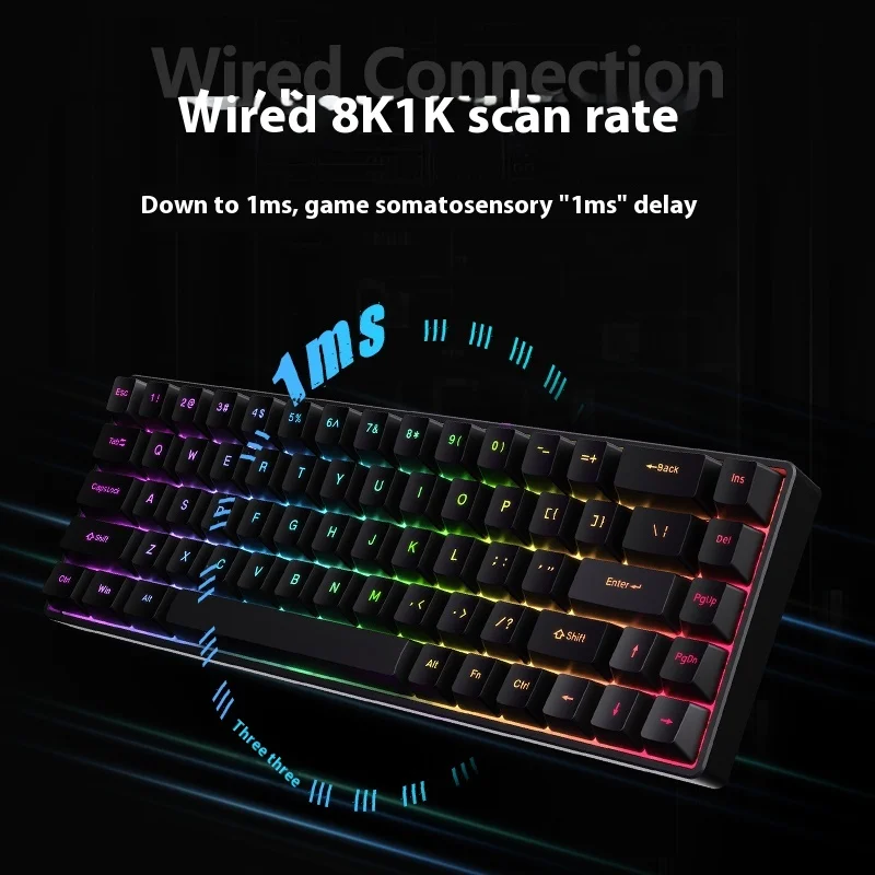 Imagem -03 - Teclado Mecânico Interruptor Magnético 8k Wired Gaming Personalizado Valorant Gamer Acessórios pc Feker-fighting68