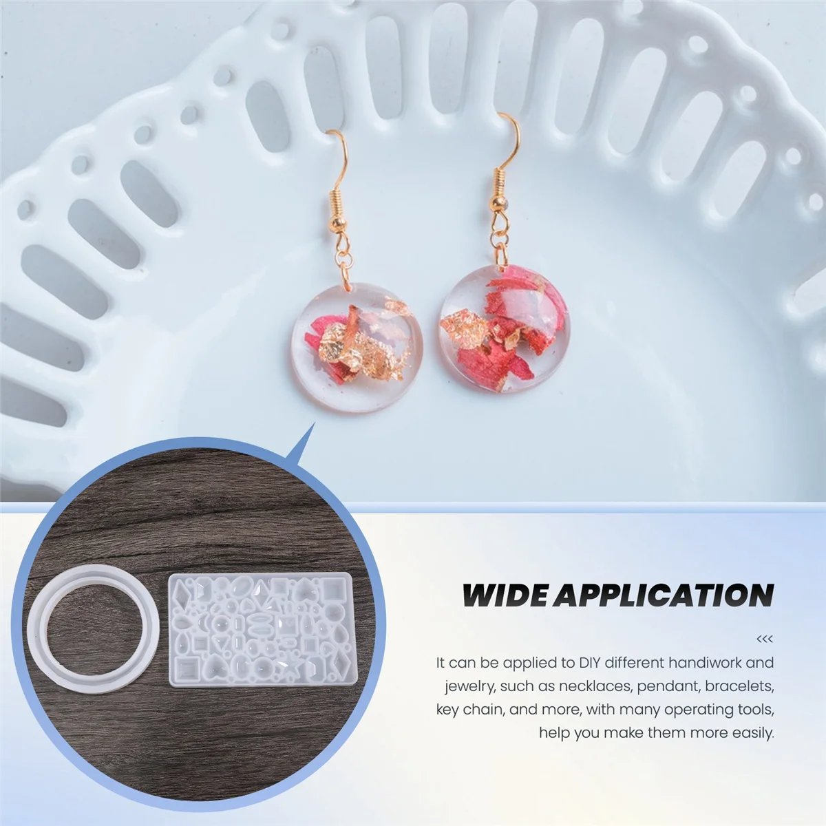 AOA-148 قطعة من أدوات صنع المجوهرات المصنوعة من مادة الراتنج، قالب صب السيليكون للمبتدئين مع قوالب، مجموعات الراتنج ومجموعة أدوات #6