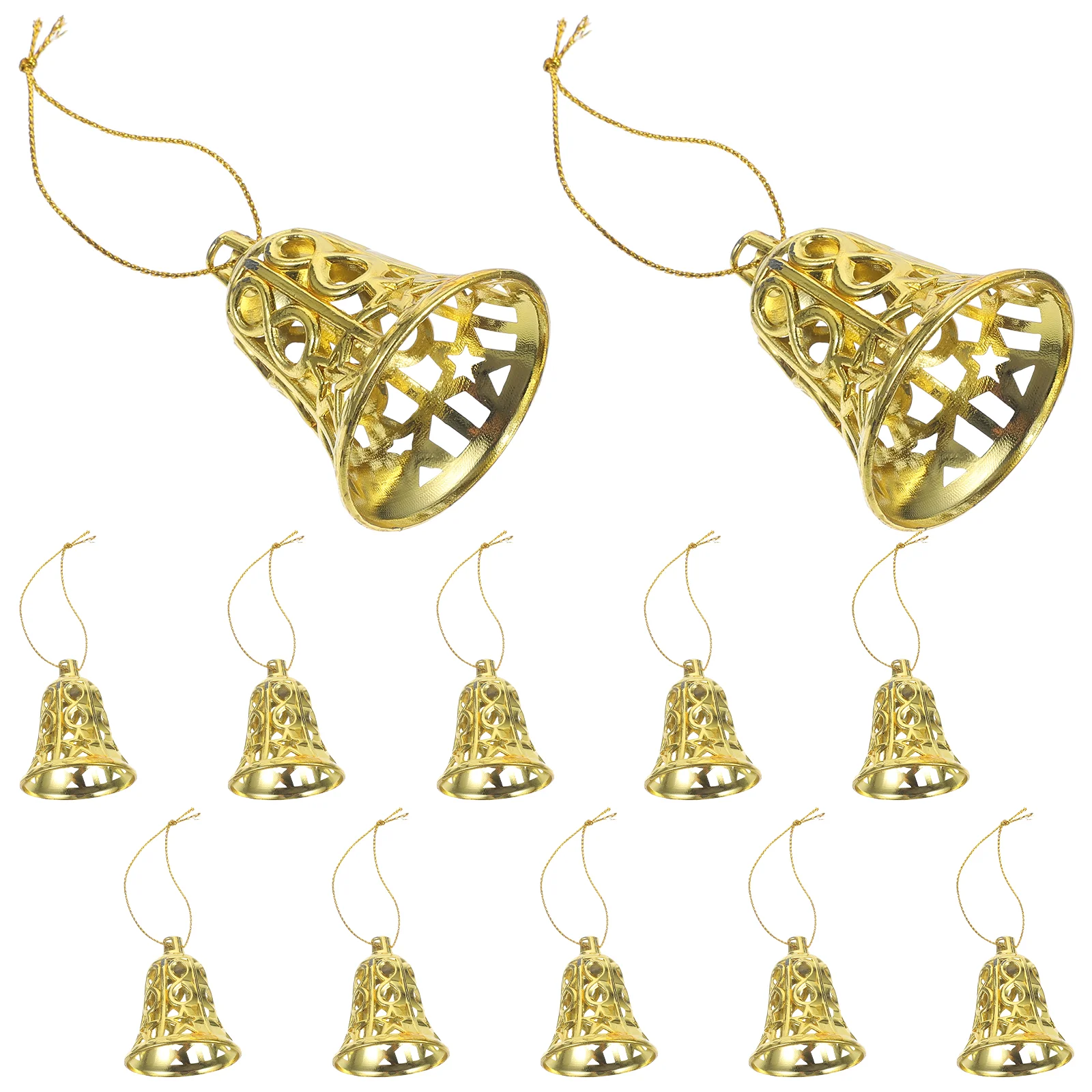 12 Pcs Christmas Bell Tree Decoration Pendant Decorations Hanging Light Post Ornament Supplies Plastic Xmas Party