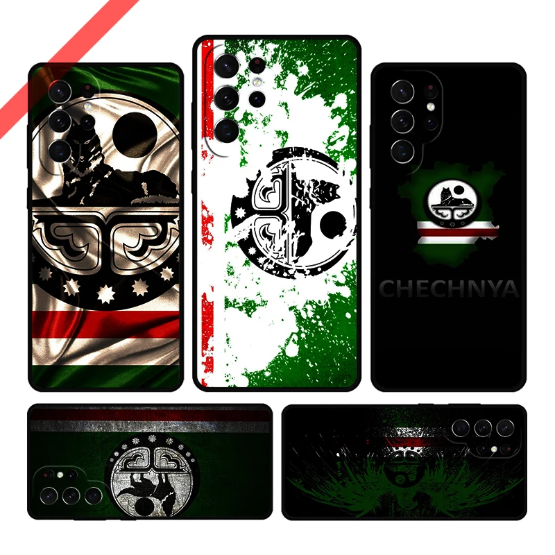 Chechnya Wolf Chechen Flag Phone Case For Samsung Galaxy S20 FE S21 S10 S23 Plus S24 S22 Ultra Coque Note20 Note10 S9 S8 Cover