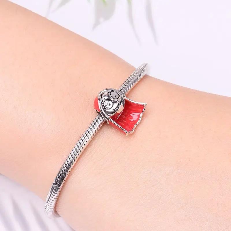 Miniso Disney 925 فضة شخصية كرتونية قناع الفيل الخرز DIY مجوهرات تناسب الأساور الأوروبية القلائد الملحقات