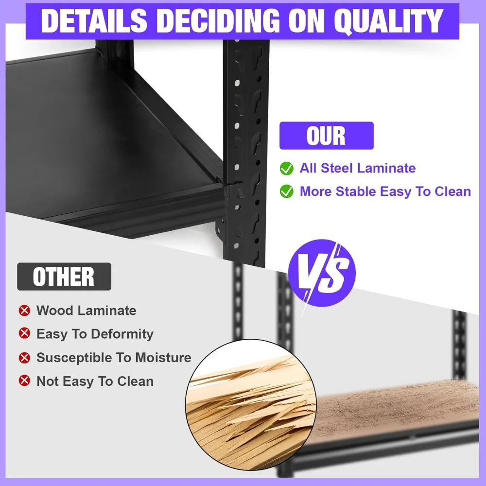 وحدة رفوف جراج معدنية، رف تخزين سلكي قابل للتعديل عالي التحمل مكون من 5 طبقات، أرفف صناعية بوزن 8000 رطل للمرآب