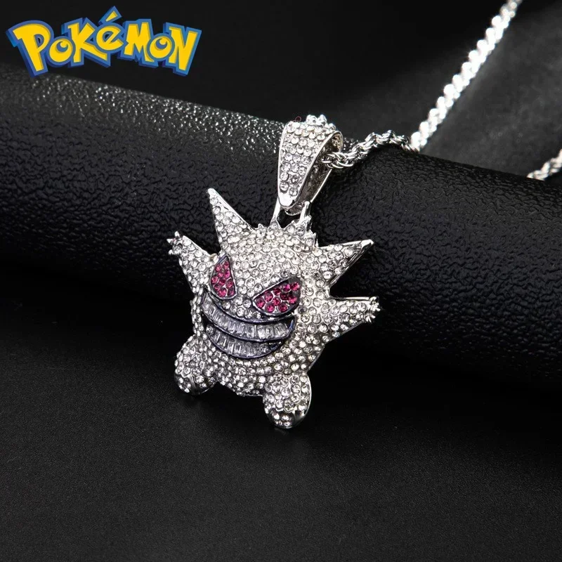 Metal Necklace Pokemon Gengar Anime Figure Decorative Pendant Hip Hop Necklace Jewelry Accessories Boys Girls Gifts