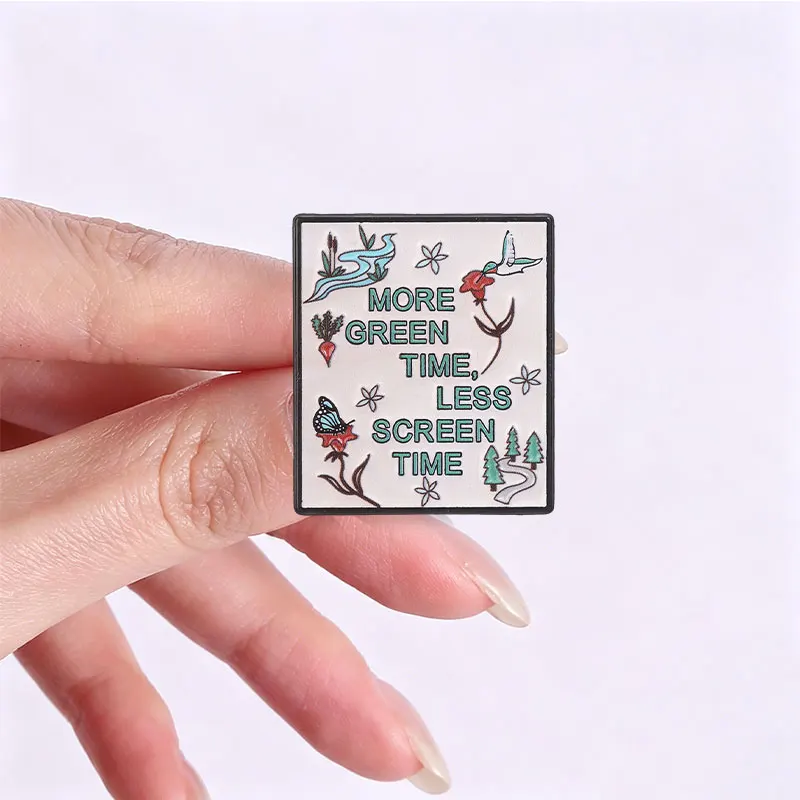 Positive Affirmation Inspirational Quote Enamel Badges Set Colorful Floral Bird Cat Slogan Pins Metal Brooches Gift