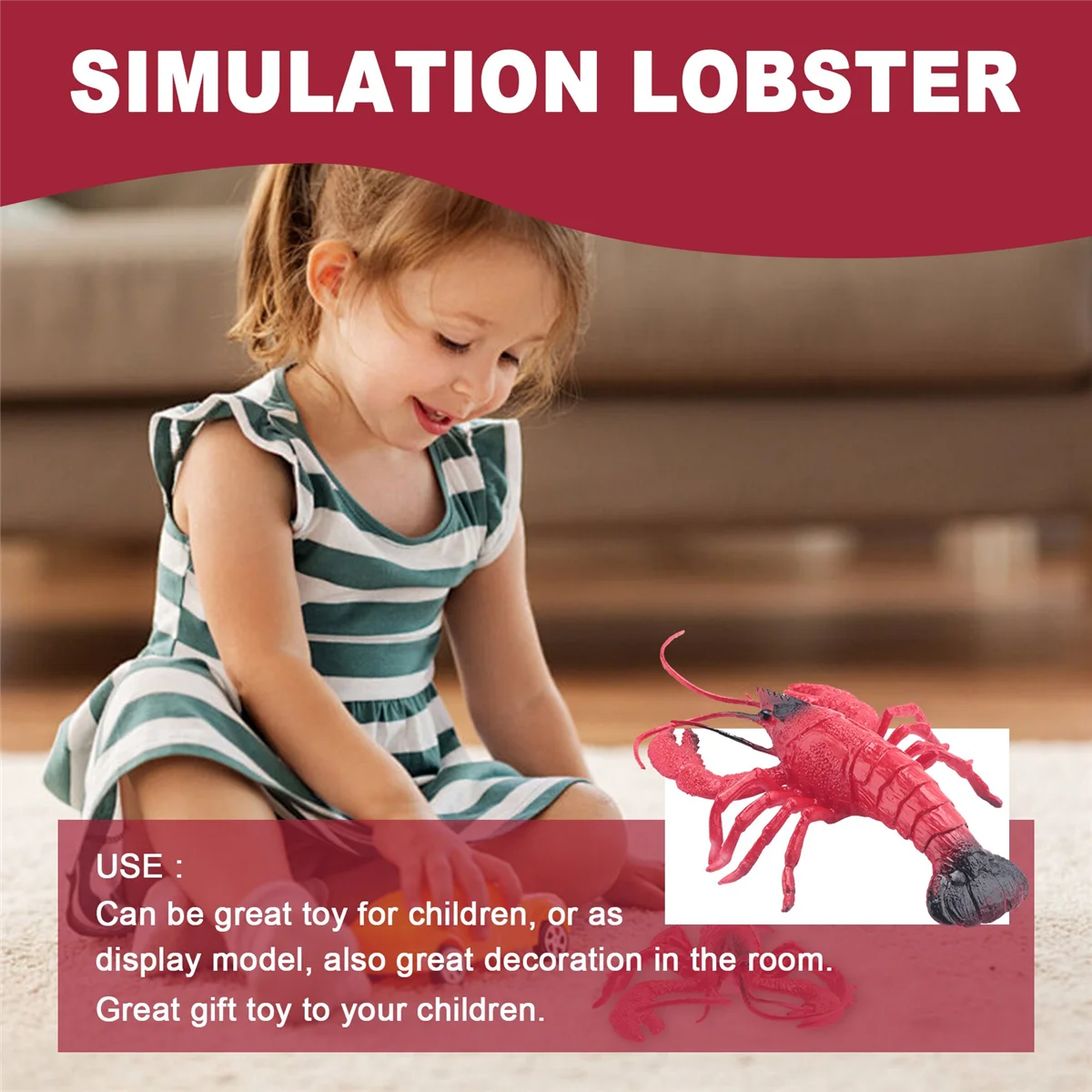 Modelo de langosta moderno Simulación de langosta Juguete para niños - Rojo
