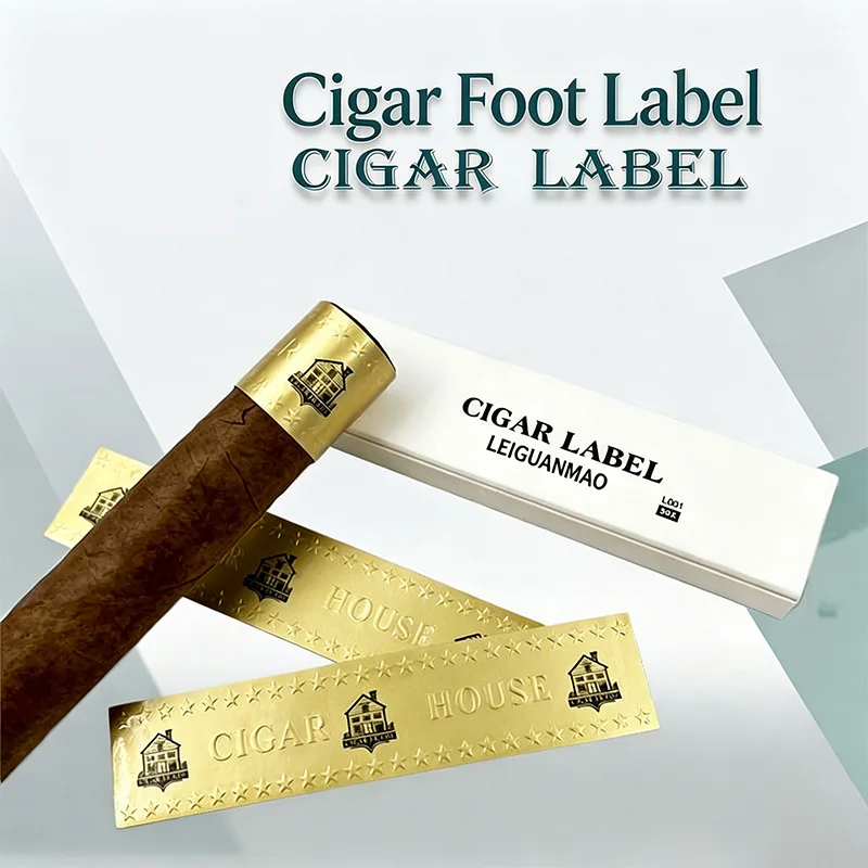 Cigar Foot Labels, Self-adhesive Cigar Bands Secure Cigar Wrappers to Prevent Cracking, Accessories Cigar Collection and Display