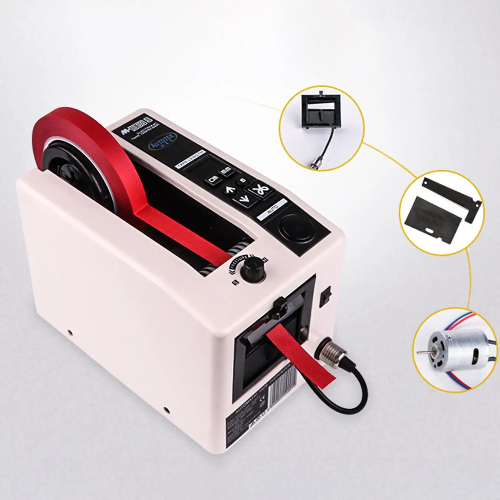 

Automatic Tape Dispenser Electric Tape Cutting Machine for 8-50mm Width Masking Tape Transparent Tape Commercial or Personal Use