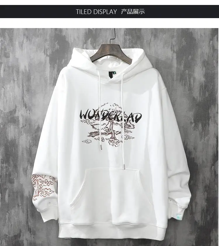 sudaderas con capucha loft bluza z kapturem y2k ubrania harajuku męskie anime hip-hop japońska moda uliczna bluza z kapturem mężczyźni kpop — zdjęcie 5